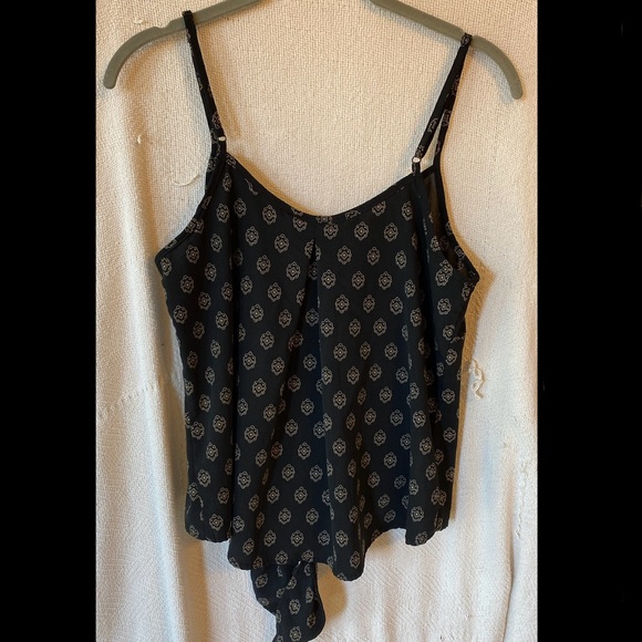 Xhilaration Black White and Gold Patterned Spaghetti Strap Tank Top - Picture 3 of 7